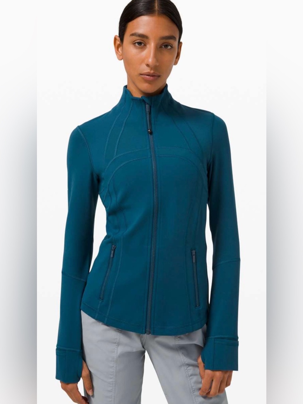 Lululemon Define Jacket Blue Borealis Fitted Full Zip Size 4 Blue Green